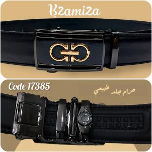 حزام كلاسيك فيرجامو اسود جلد طبيعي ماكينة جرار كود 17385