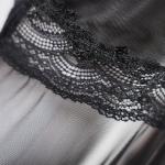 Sheer Embroidered Cutout Long Dress Fine Mesh Lingerie