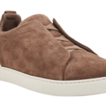 Zegna Suede Low-Top Sneakers – Light Brown Calf Suede/Leath