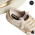 Golden Goose Super-Star with gold sparkle foxing and metal stud lettering(Women's)