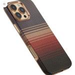 iPhone 16 Pro Max Case, Ultra-Thin, Sunset Design, Premium Woven Protection