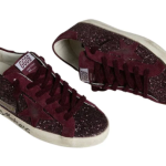 Golden Goose Super-Star LTD in cherry glitter with cherry suede star(Women's)