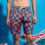 Orange Retro Swim Shorts