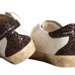 Golden Goose Super-Star with silver star and brown glitter heel tab(Women's)