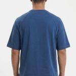 Blue Oversized Balmain Chest Print T-Shirt