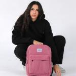 Pink Corduroy Backpack