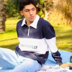 Navy Blue Humble Hustler Half Zip Sweatshirt