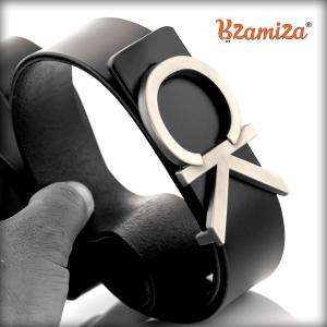 حزام رجالي كاجوال جلد طبيعي مستورد اسود CK