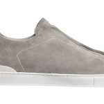 Zegna Grey Mélange Suede Triple Stitch™ Sneakers