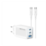 Recci RC123E GaN 65W Fast Charger Dual Type-C + USB-A 22.5W