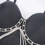 Rhinestone Chain Tassel Sexy Slimming Corset Top