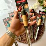 Top Choice Stainless steel spoon with wooden handle in silicone, random color selection