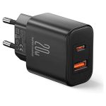 Joyroom JR-TCF05 Flash Series EU 20WA USB C/USB A Dual-Port Charger, Black