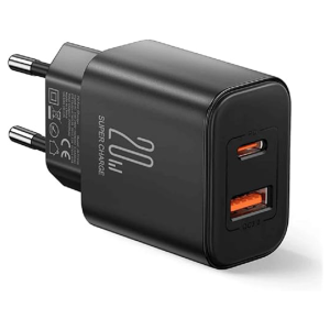 Joyroom JR-TCF05 Flash Series EU 20WA USB C/USB A Dual-Port Charger, Black