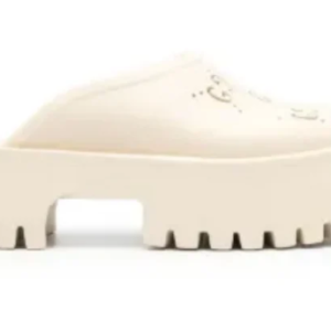 Gucci Perforated GG platform mules