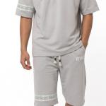 Light Gray Collar Shorts Suit