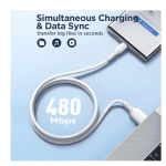 Joyroom SA26 USB-A to Type-C Fast Charging 30W Data Cable, 1 Meter Length, Black