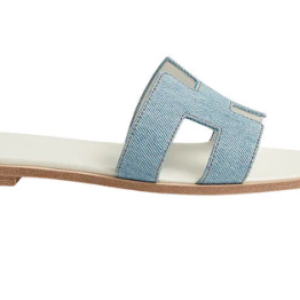 Hermes Oran Sandal Bleu/Clair