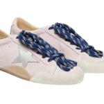 Golden Goos True-Star in pastel pink suede with silver star and heel tab(Women's)