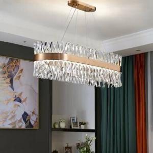 Iron and Crystal Chandelier Gold - 35x70x100 cm