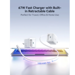 Joyroom JR-TCL06 67W Fast Charger with Built-in Retractable Cable