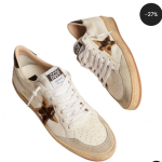 Golden Goose Ball Star with leopard print pony skin star and black heel tab(Women's)