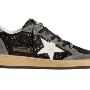 Golden Goose Ball Star in glitter with leather star and metallic leather heel tab(Women's)
