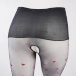 Red Heart Ultra Sheer Black Pantyhose Anti-Snag Jacquard Tights