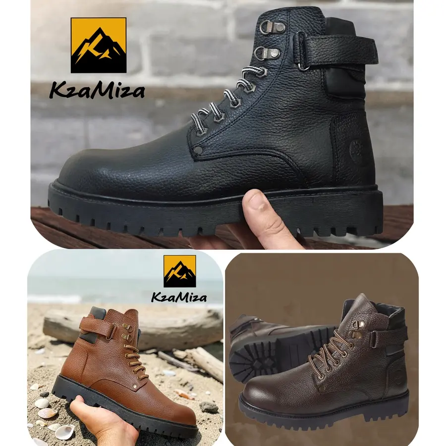 🥾 سيفتي جلد طبيعي نعل رابر حديده امامية كود 27 Leather