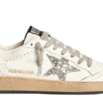 Golden Goose Ball Star in nappa with white star and glitter heel tab(Women's)