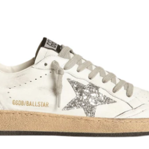 Golden Goose Ball Star in nappa with white star and glitter heel tab(Women's)
