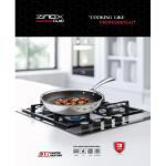 Zinox مقلاية زينوكس كلاد تكنولوجيا ثلاثية الطبقات بتضمن توزيع حراري مثالي وكفاءة أعلى في الطهي سطح مزود بنمط سداسي . مدعوم بضمان لمدة 3 سنوات.