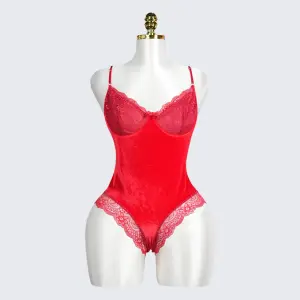 Elegant Lace Trim Sexy Passionate Bodysuit