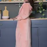 Dusty Rose Fur Long Robe