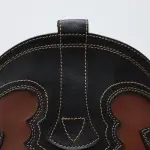 EMBROIDERED COWBOY HEEL BLACK-TAN WOMEN'S BOOTS