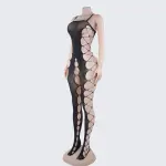 [2+ Items, 300 EGP Each] Spaghetti Strap Cutout Sheer Mesh Bodystocking