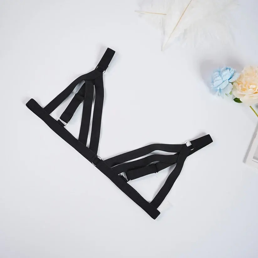 Black Strapping Cut-out Bra Panty Set