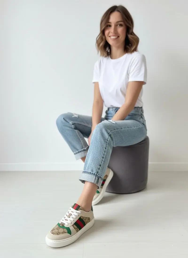 Sneaker featuring signature side stripes SN-18