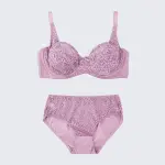 Plus Size Full Bust Lace Push Up Bra Panty Set