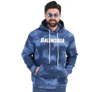 Sky Blue Textured Melton Hoodie