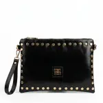 White studded clutch bag with gold-tone hardware BA-62