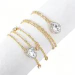 Bridal Back Body Chain with Rhinestone Tassel and Teardrop Waist Chain