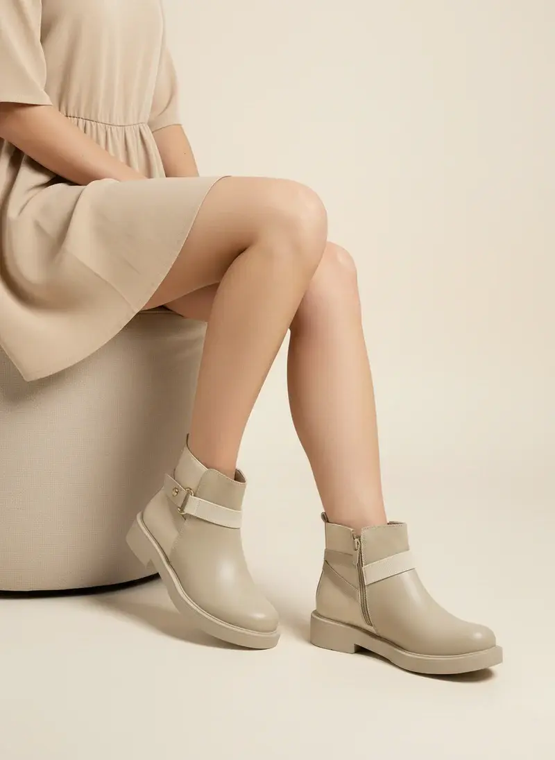 Boot with an elegant round buckle B-3