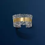 اسورة فضة كلمات عربية منقوشة مطلية ذهب 18