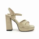 Elegant Shiny Block Heel Sandals C-75