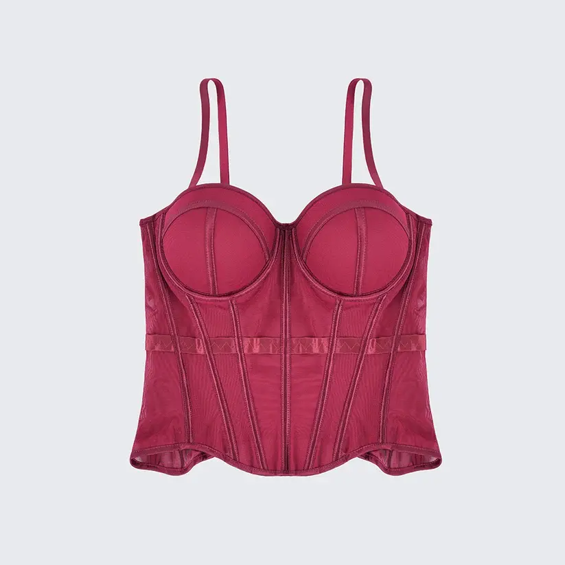 Solid Waist Training Corset with Boning Slimming Bustier