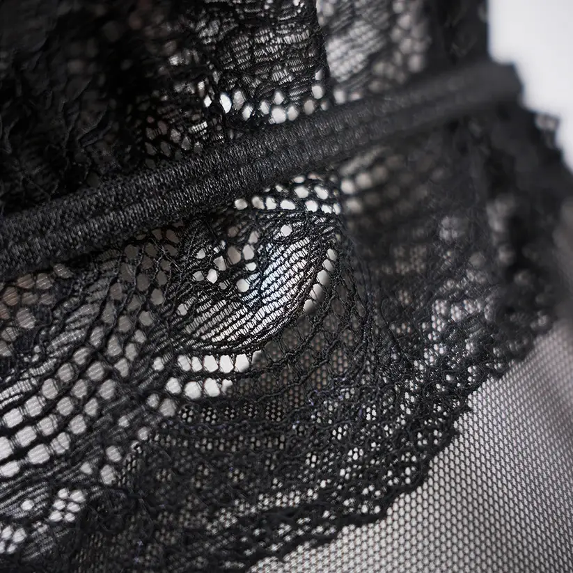 Sheer Embroidered Cutout Long Dress Fine Mesh Lingerie