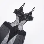 Sheer Black Lace Slip Dress