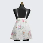 Floral prints White Satin Sleep Dress