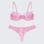Geometric Lace Embroidery Lingerie Set